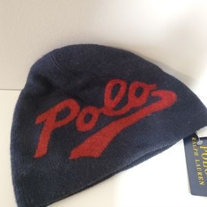 NWT Polo Ralph Lauren 1967 Merino Wool Reversible Beanie Hat